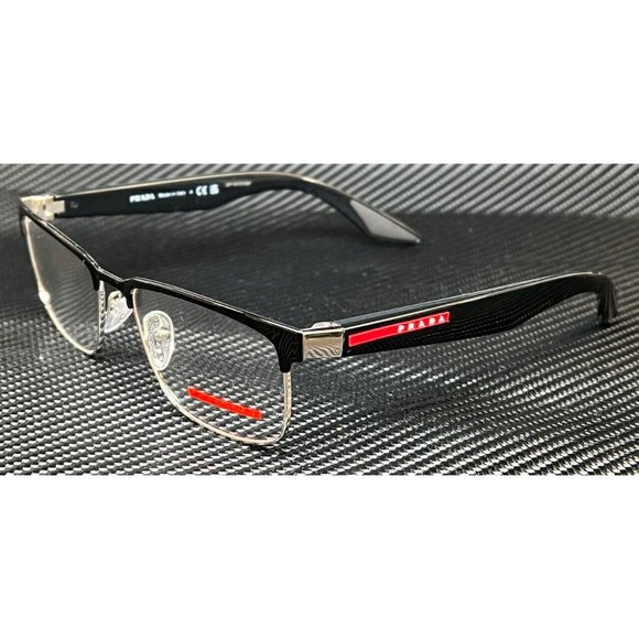 Prada 54mm Black Men's Eyeglasses - Picture 1 of 4